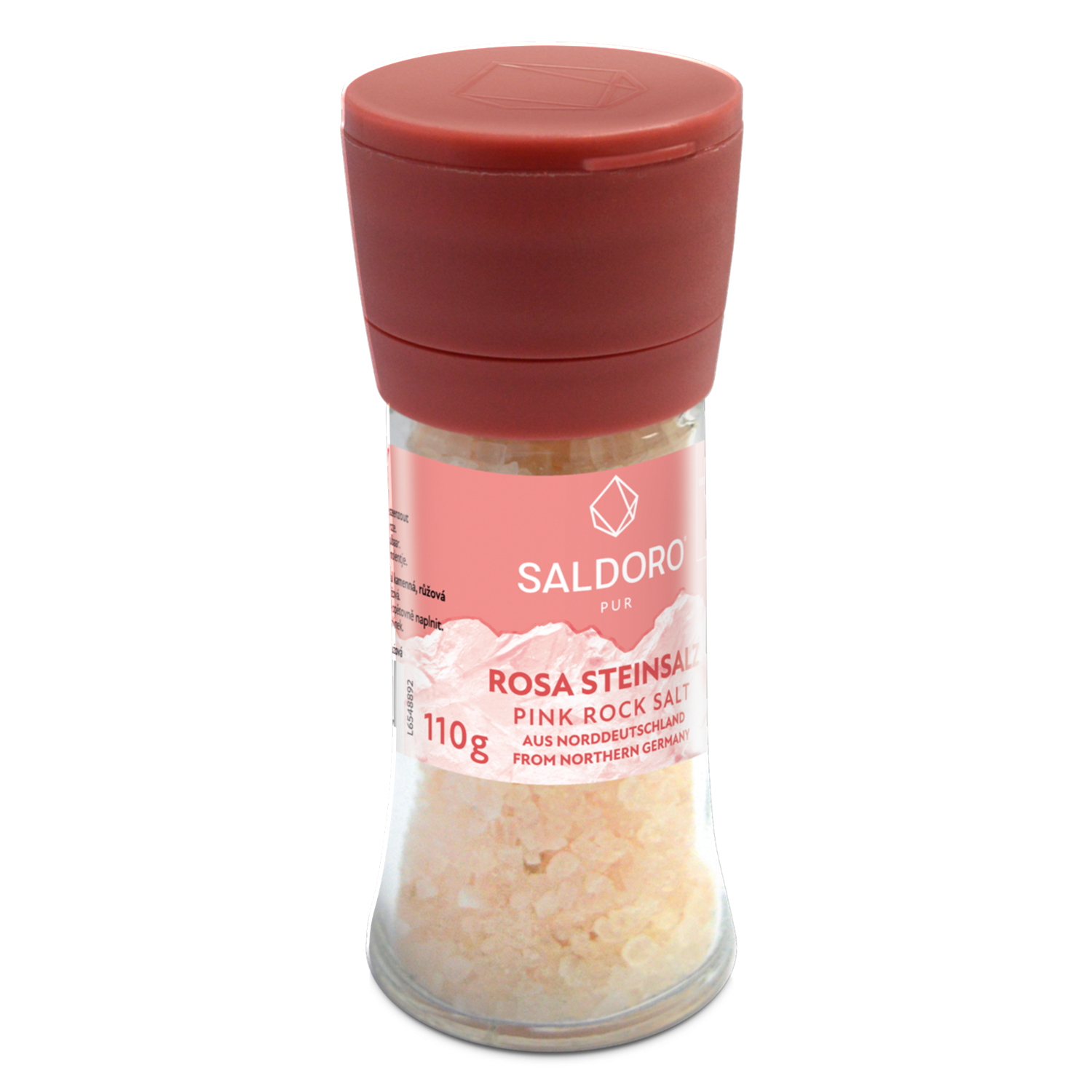 Saldoro mill, pink rock salt from the side
